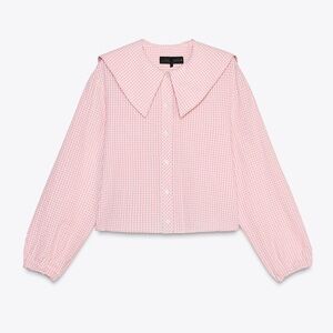 ZARA Pink Gingham Women's Top
